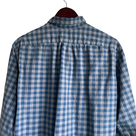 J Crew Mens Shirt L Blue Gray Gingham Slim Long Sleeve Button Down Casual Preppy - Picture 4 of 12